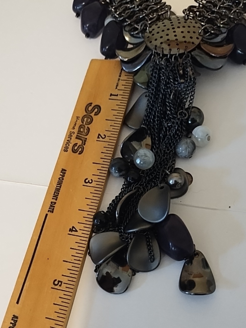NWT Black Multi-Bead Statement Necklace - Picture 14 of 15